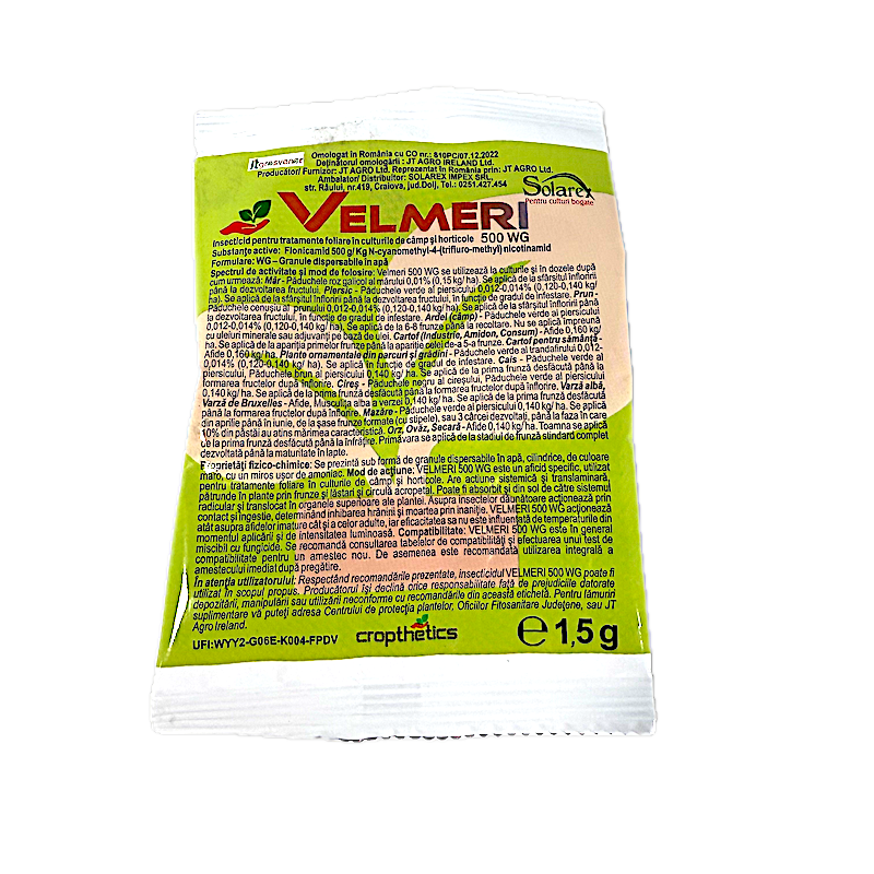 Velmeri 500Wg 1,5 Gr, Afide/Gandac Verde (Pomi/Legume/Cereale)