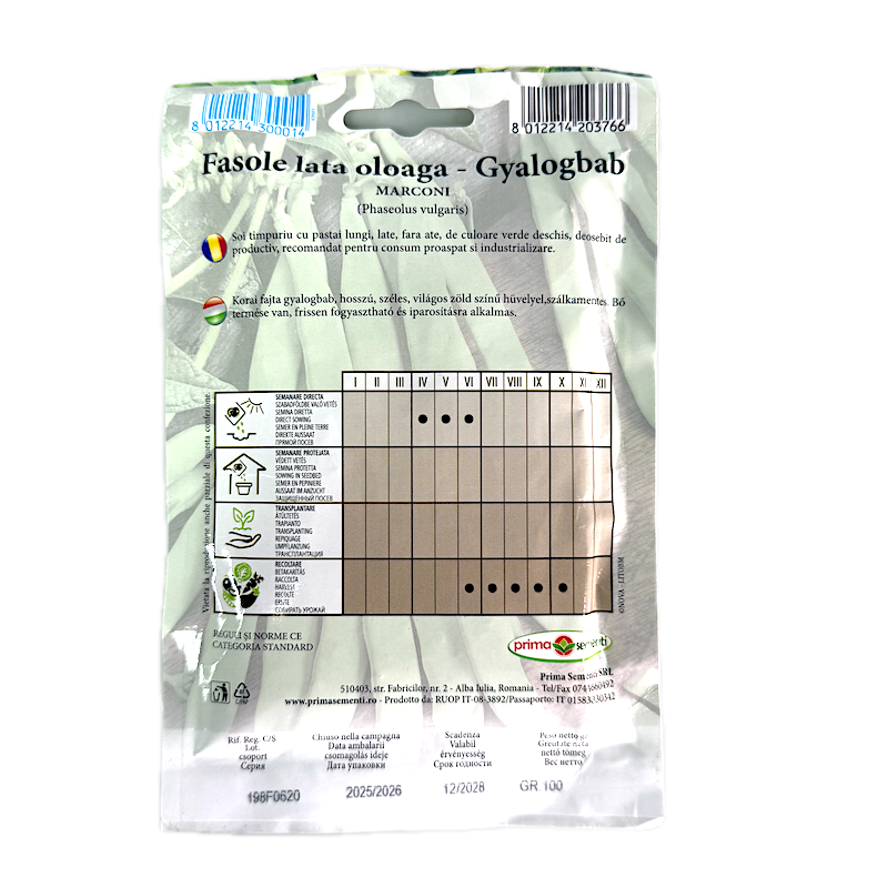 Seminte Fasole Oloaga Verde Marconi, 100 Gr, Prima Sementi