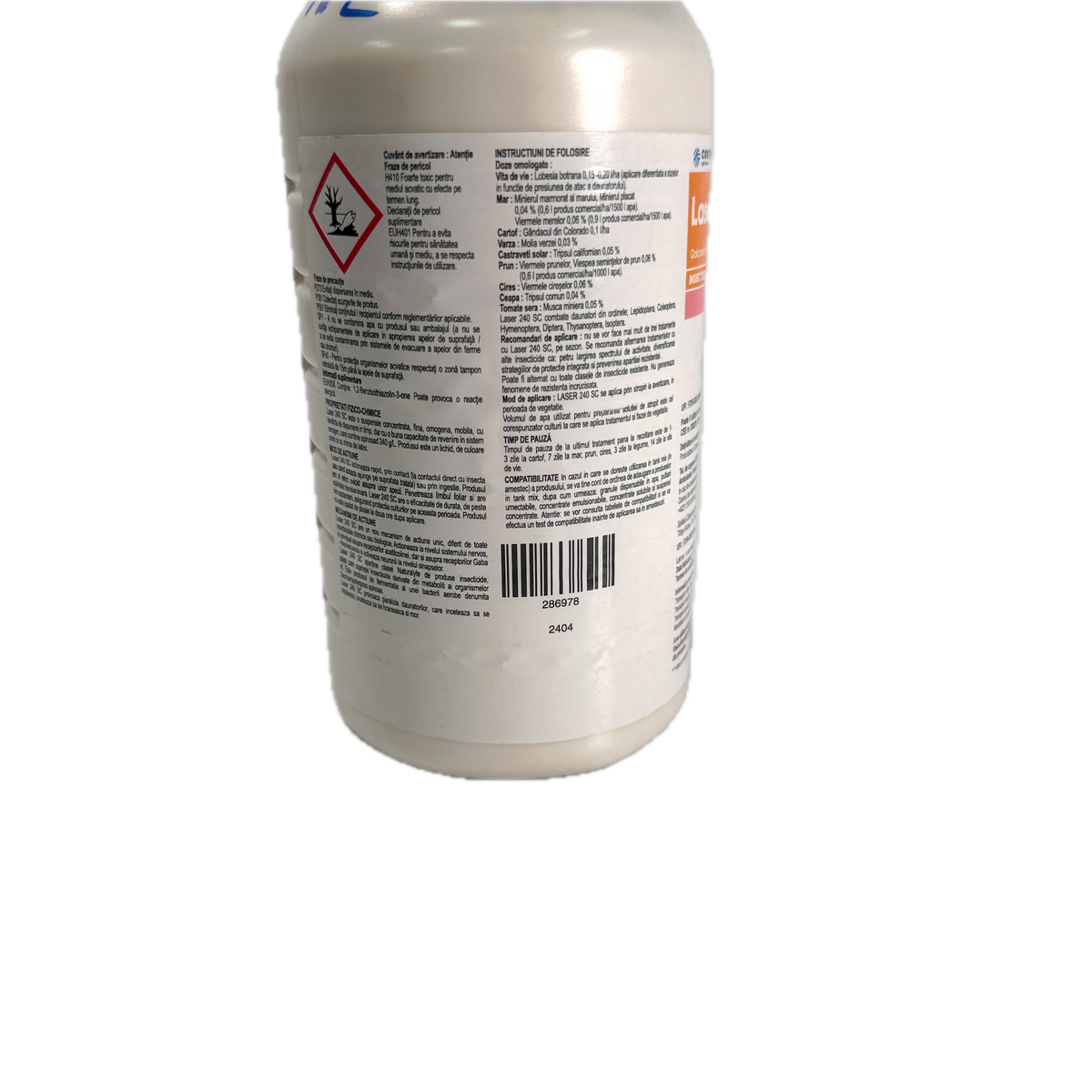 Laser 240SC 1L, insecticid contact, DowAgroSciences (cartof, castravete, ceapa, cires, mar, prun, tomate, varza, vita de vie)