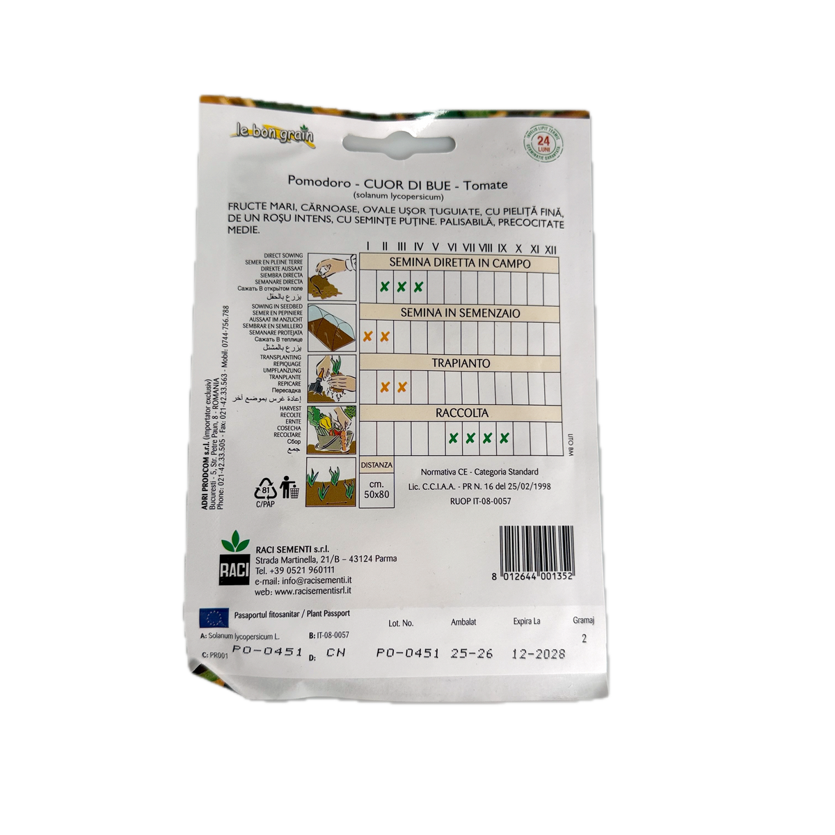 Seminte tomate Cuor Di Bue 2 gr, Le Bon Grain, tip inima de bou