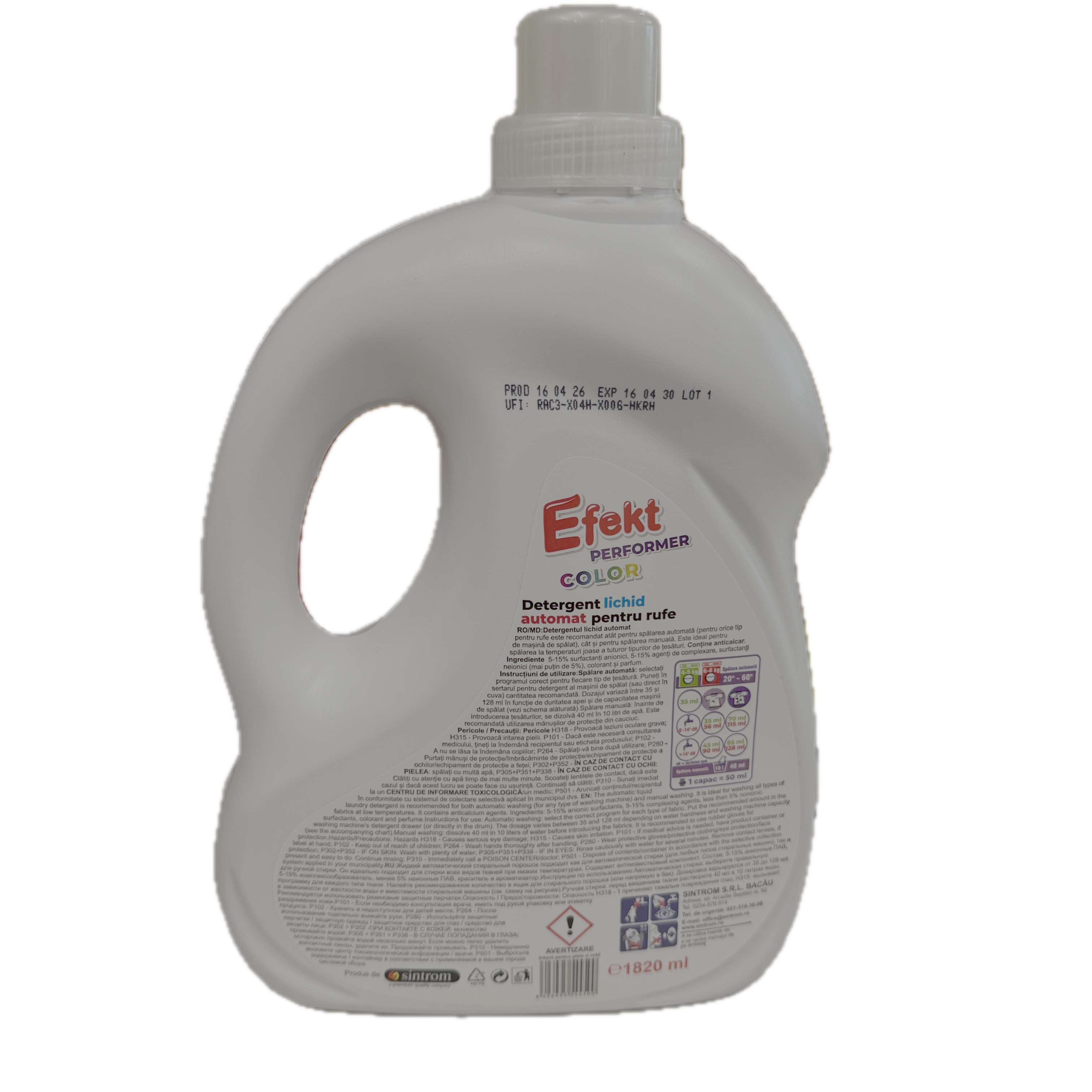 Efekt detergent rufe colorate 1820 ml, 52 spalari, efect anticalcar