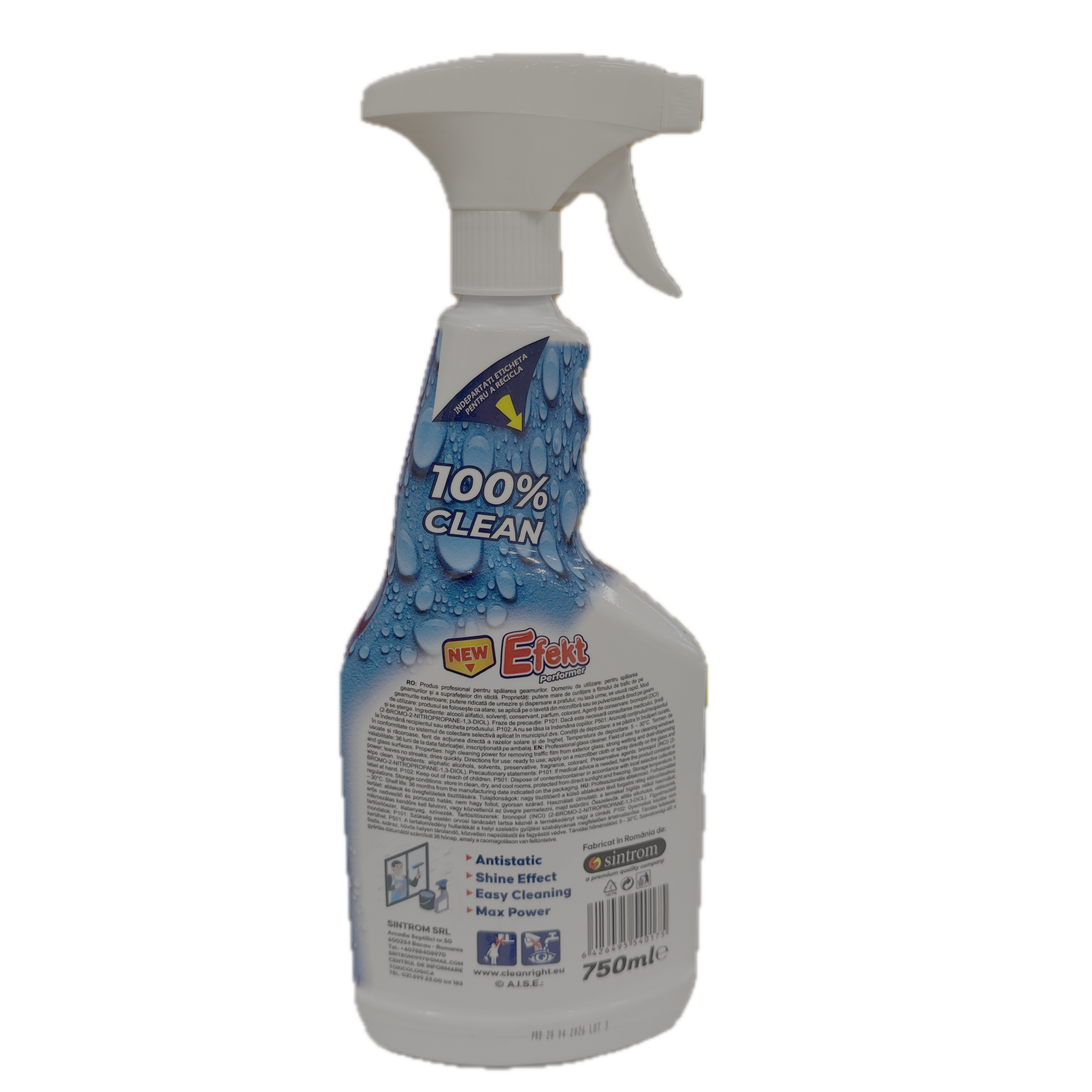 Efekt solutie curatare geamuri cu alcool 750 ml