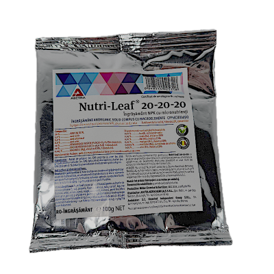 Nutri-leaf 20-20-20 100gr, ingrasamant tip NPK echilibrat