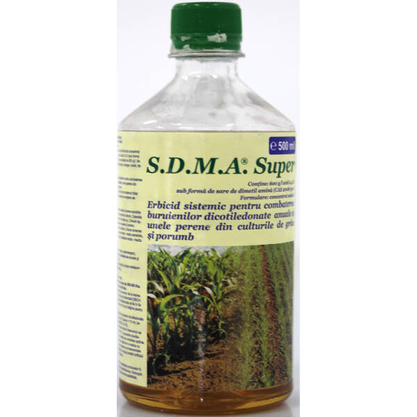 SDMA Super 600SL 500 ml, erbicid sistemic selectiv, buruieni dicotiledonate anuale si perene in culturile de porumb, grau, gazon Erbicide 2023-09-30