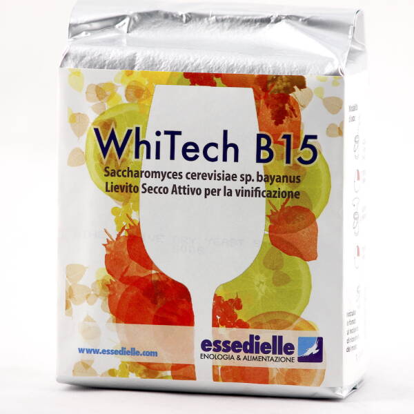 Whitech B15 500 gr, drojdie speciala pentru vin alb superior, Essedielle, imbunatateste aromele naturale tipice soiului de strugure, poate fi folosita si pentru refermentare si fermentatii la temperaturi scazute Drojdii + Activatori 2023-09-30