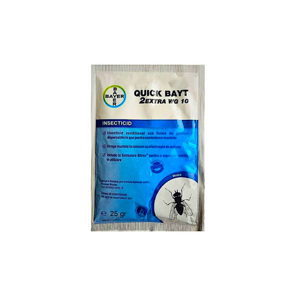Quick Bayt 2ExtraWG10 25 gr, insecticid pentru combaterea mustelor, Bayer, 2 substante active Igiena si altele 2023-09-30