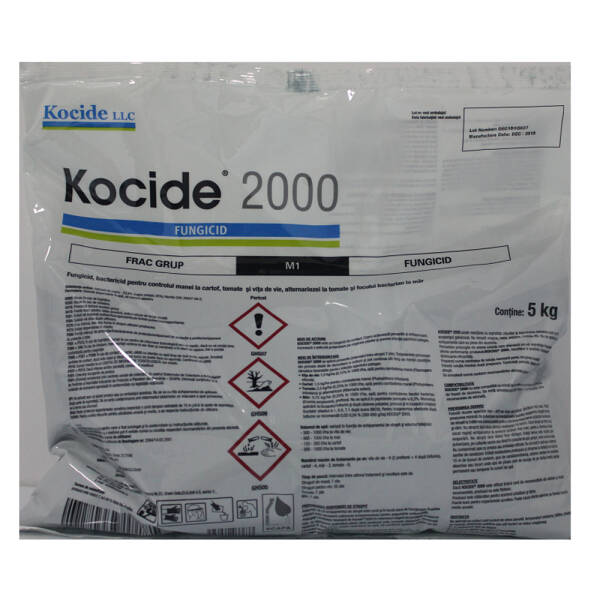 Kocide 2000 5 kg fungicid cupric de contact, DuPont mana (vita de vie, tomate, cartof), foc bacterian (mar)