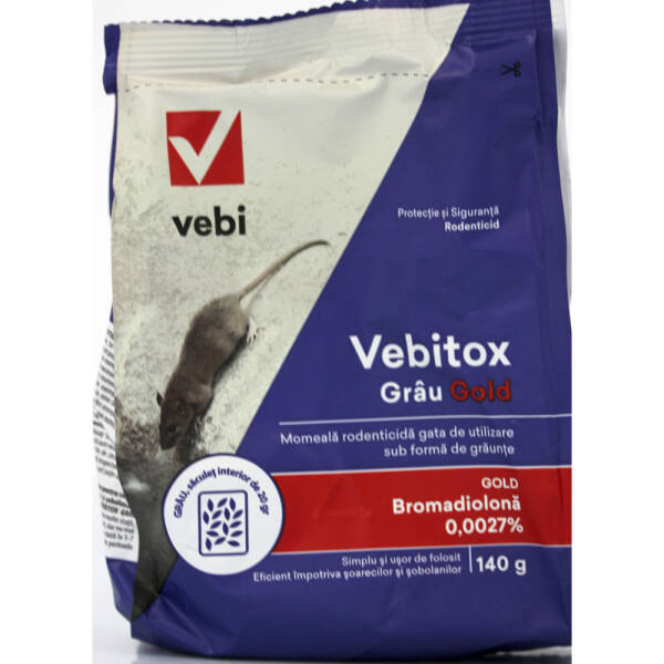 Vebitox Grau Gold 140 gr, raticid, Vebi, Otrava sobolani si soareci de camp