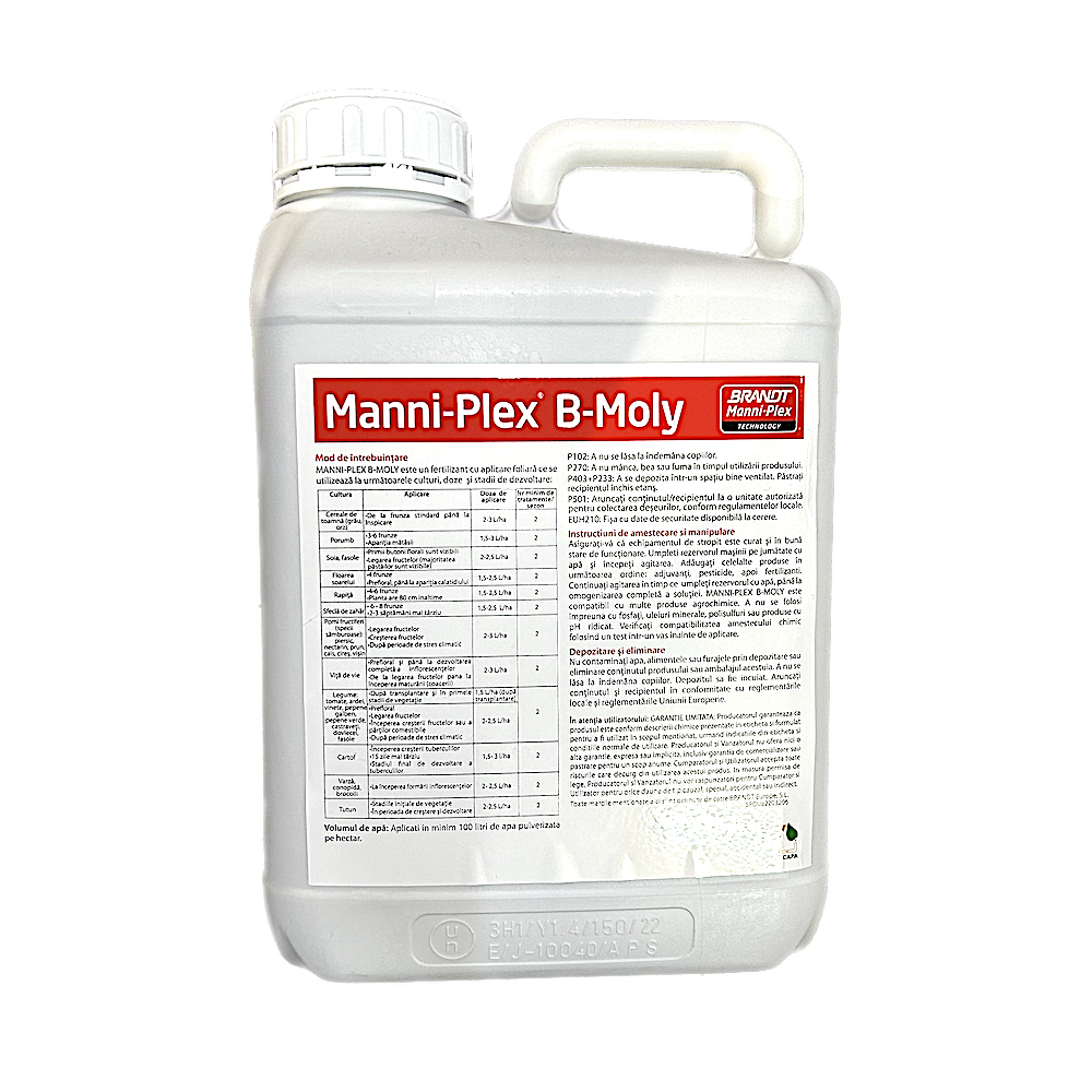 Brandt Manni Plex B Molly 5L, ingrasamant foliar lichid pe baza de Bor si Molibden