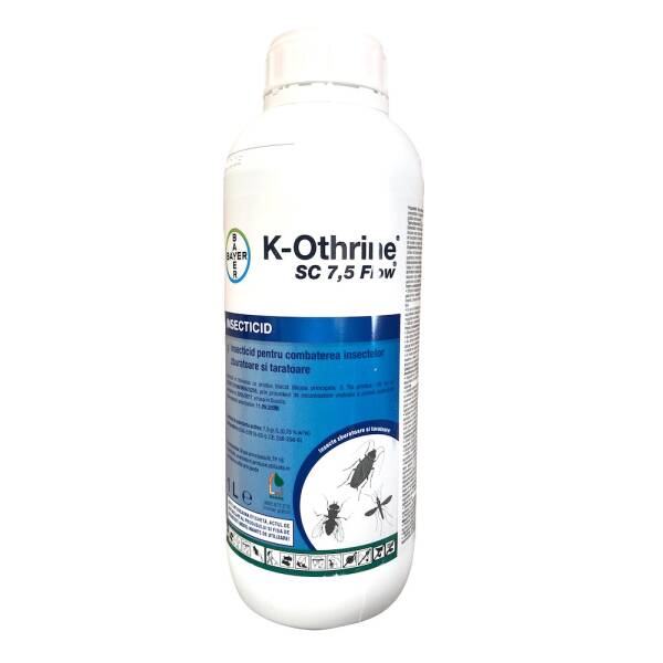 K-Othrine SC 7,5 Flow 100 ml insecticid contact/ ingestie, Bayer (muste, tantari, gandaci de bucatarie, plosnite, furnici, purici, cariul alimentelor, gandacul fainii, gandacul de tutun) Insecticide 2023-09-28
