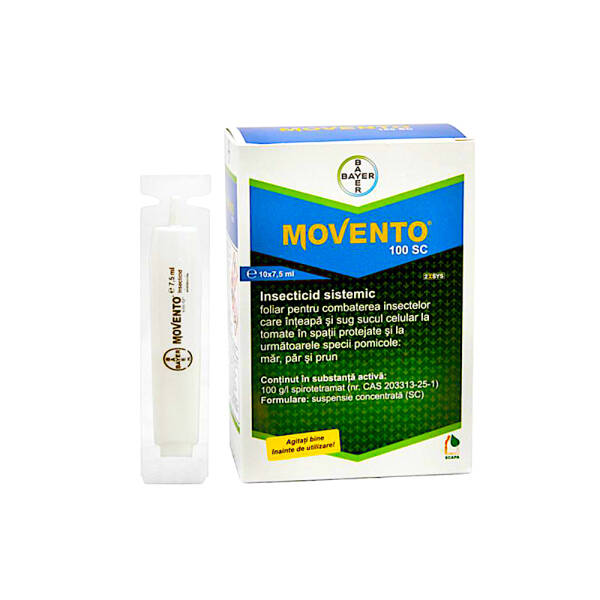 Movento 100SC 10 ml, insecticid sistemic Bayer (vita de vie, mar, par, prun, cais, piersic, cires, varza, capsuni, ceapa, usturoi, salata, hamei, soia) Insecticide 2023-09-28