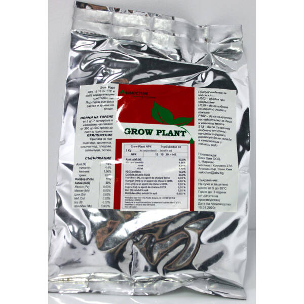 Grow Plant NPK 15-10-30+ME 1 kg ingrasamant NPK+microelemente