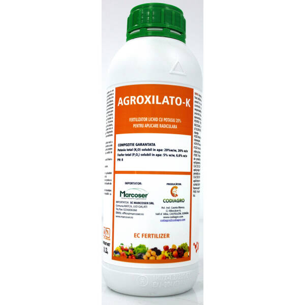Agroxilato-k 1L ingrasamant radicular pe baza de Potasiu Codiagro (pentru marirea rapida a fructelor, rezistenta la transport si depozitare) INGRASAMINTE 2023-09-28
