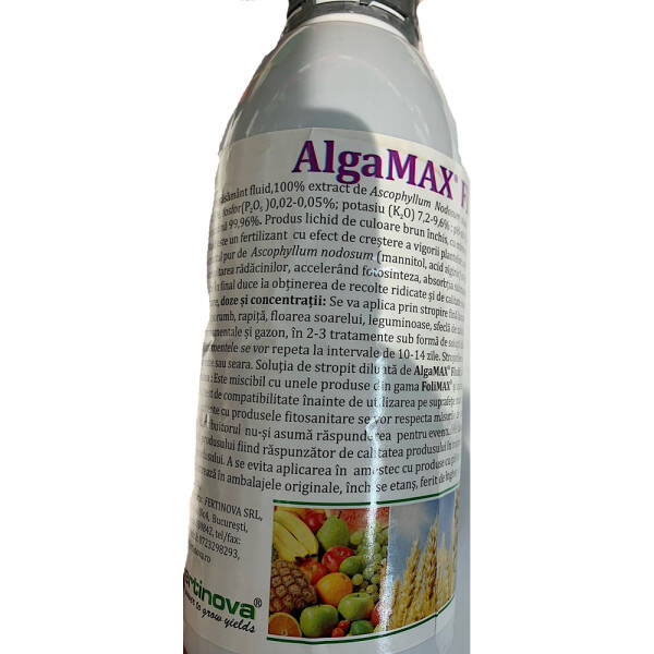 Algamax Fluid 1L biostimulator foliar/ fertirifgare (pomi, vita de vie, legume, cereale de toamna, porumb)