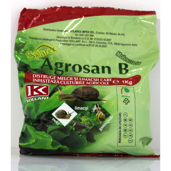 Agrosan B 1 kg moluscocid (melci, limacsi, gastropode) Moluscocide 2023-09-30