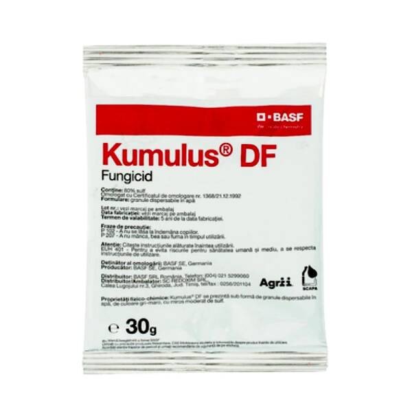 Kumulus DF 30 gr fungicid de contact pe baza de Sulf, BASF, fainare (vita de vie, mar, castraveti) PESTICIDE 2023-09-30