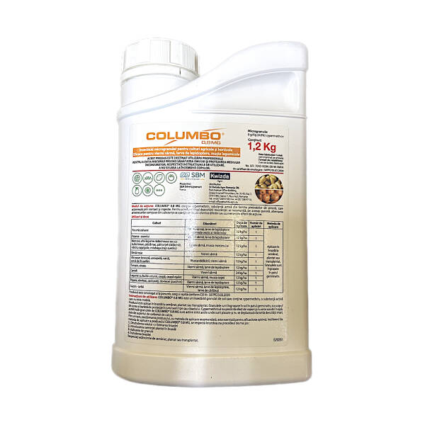 Columbo 0.8MG 1,2 kg, insecticid granulat contra viermilor sarma, larvelor de lopidoptere, mustelor legumicole, SBM Insecticide 2023-09-28