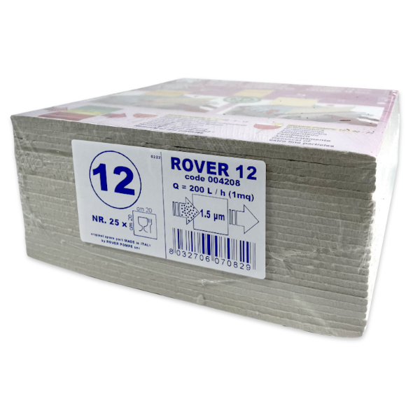 Set 25 placi filtrante Rover 12 20x20, dimensiune standard, filtrare vin medie (vin limpede)
