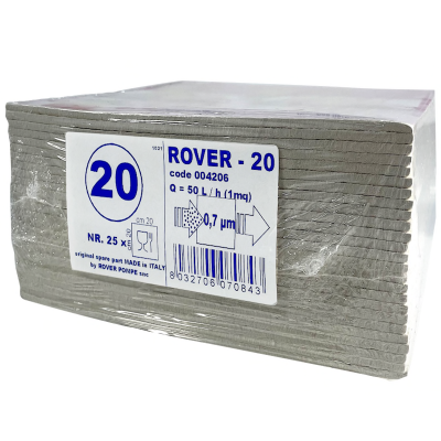 Set 25 placi filtrante Rover 20 20x20, dimensiune standard, filtrare vin sterila (pentru imbuteliere)